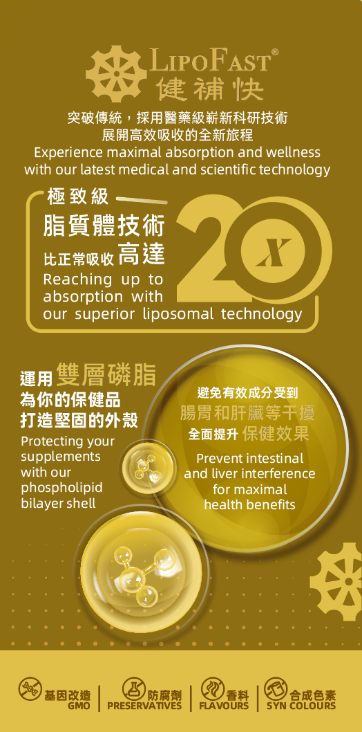 LipoFast. Maximal absorption. Liposomal technology. medical and scientific technology.