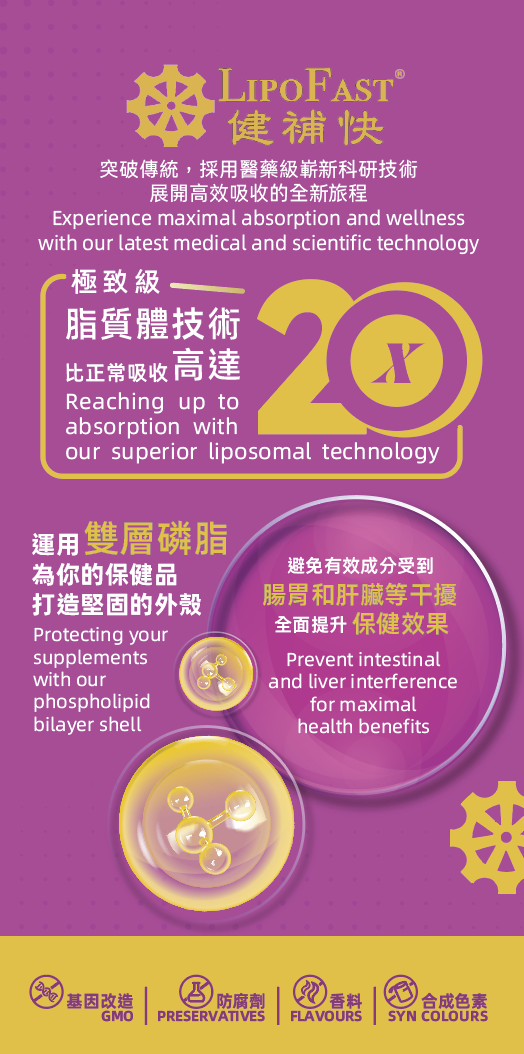 LipoFast. Maximal absorption. Liposomal technology. medical and scientific technology.