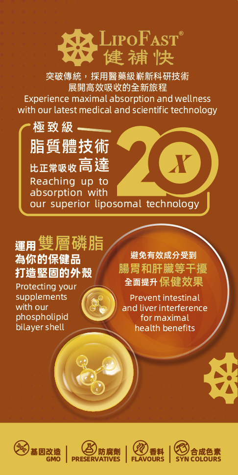 LipoFast. Maximal absorption. Liposomal technology. medical and scientific technology.