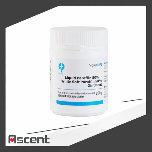 Liquid Paraffin 50% + White Soft Paraffin 50% Ointment 200g